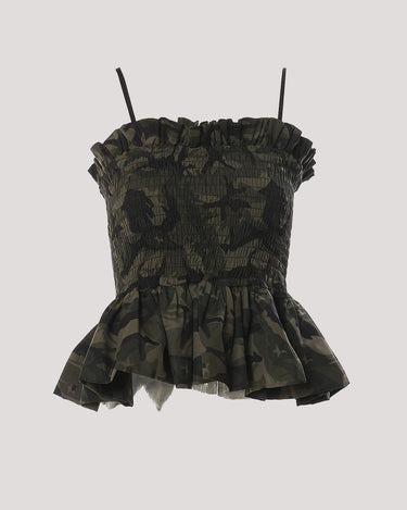 Camouflage Wavy Stretch Slim Tube Top Wrapped Chest